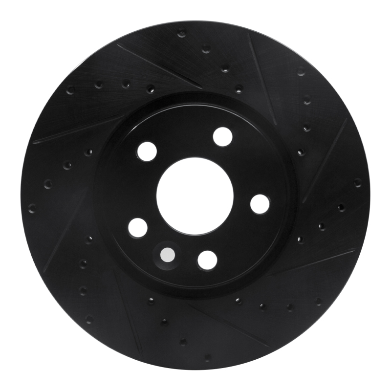 Land Rover Range Rover Evoque Brake Rotor (1) - Front Right - R1 Concepts - Drilled & Slotted - Black - `07-`18